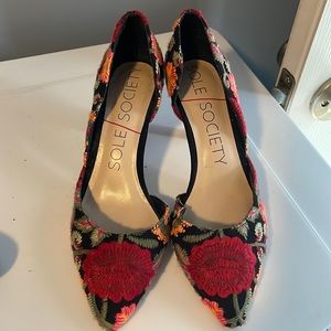 Sole Society Embroidered Heels